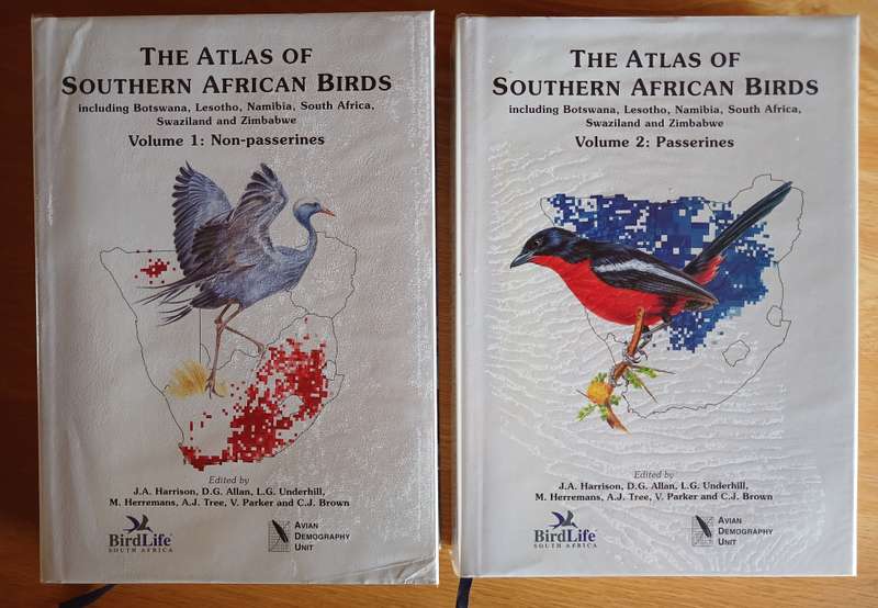 The Atlas of Southern African BIrds in 2 Volumes (Vol 1: Non-Passerines, Vol 2: Passerines