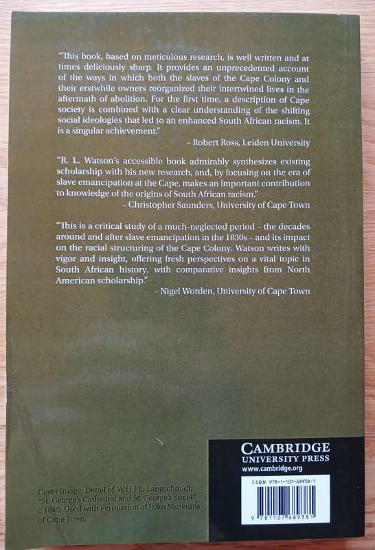 Slave Emanicipation and Racial Attitudes in Nineteeth-Century South Africa