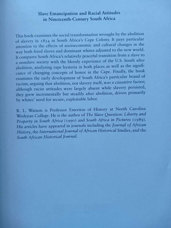 Slave Emanicipation and Racial Attitudes in Nineteeth-Century South Africa
