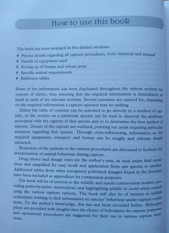 The Capture, Care and Management of Wildlife