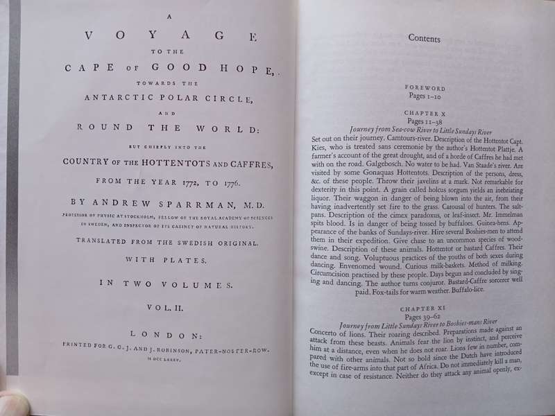 Anders Sparrman - A Voyage to the Cape of Good Hope towards the Antarctic Polar Circle etc.