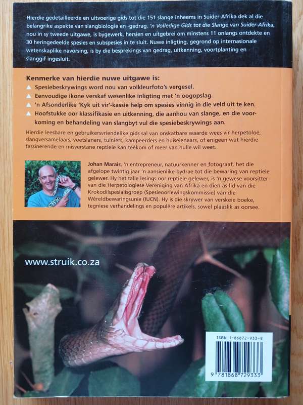'n Volledige Gids tot die Slange van Suider-Afrika *SIGNED BY AUTHOR*