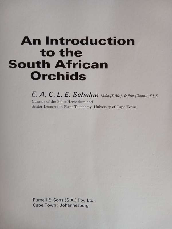 An Introduction to the South African Orchids