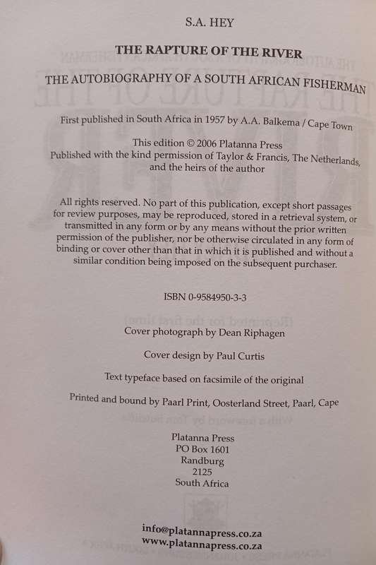 The Rapture of the River - The Autobiography of a South African Fisherman by Sydney Hay