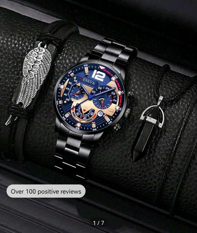 Men's 3pcs Quartz Watch set