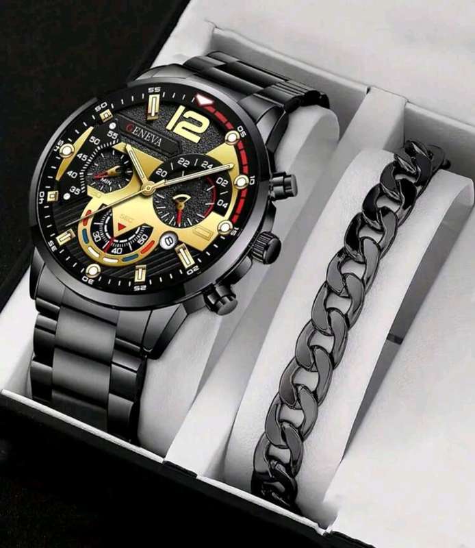 Men's 3pc Quartz Watch set