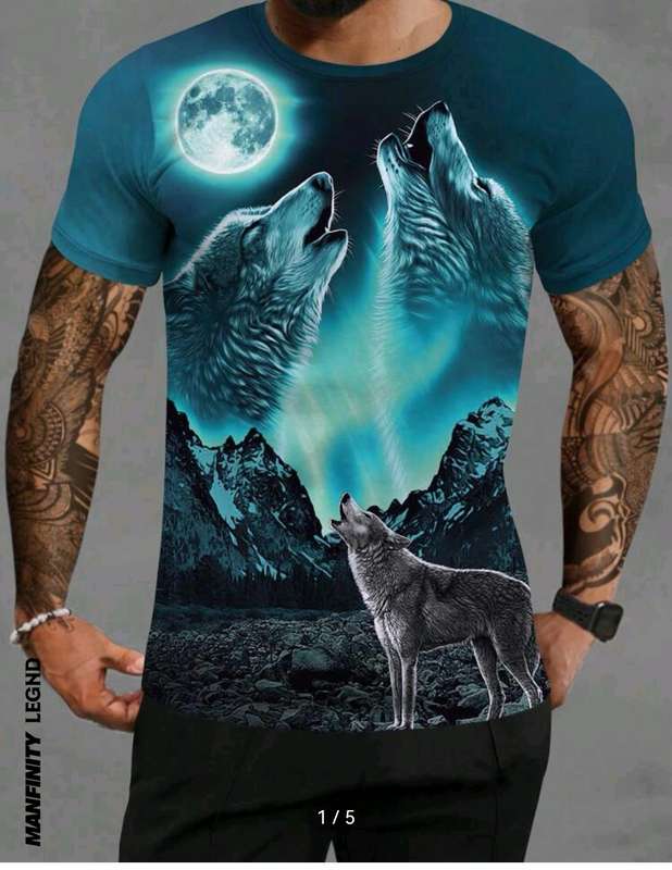 Wow amazing luxurious Men's Manfinity LEGND Men's 3d printed wolf T shirt