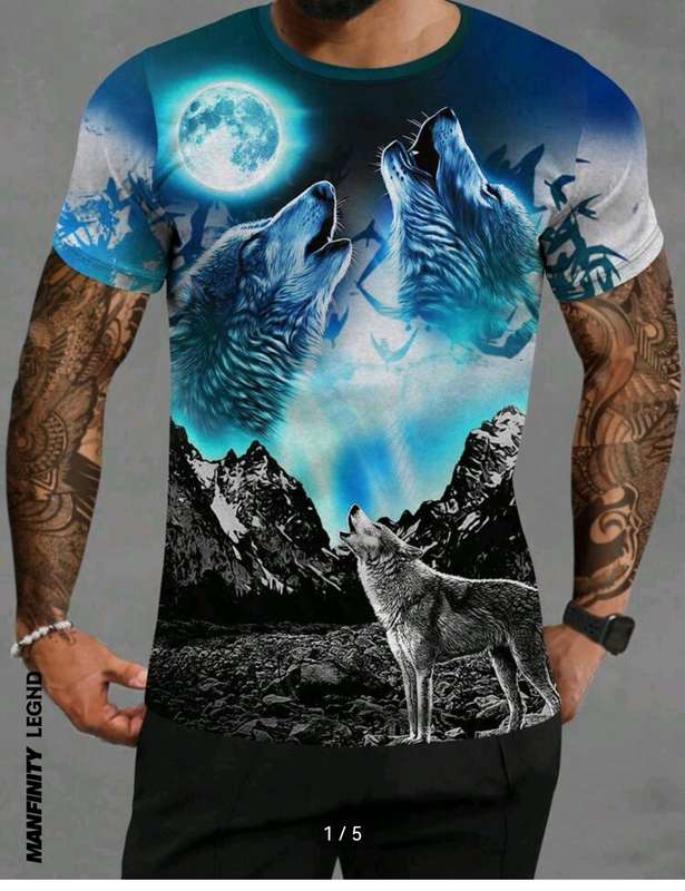 Wow amazing luxurious Men's Manfinity LEGND Men's 3d printed wolf T shirt