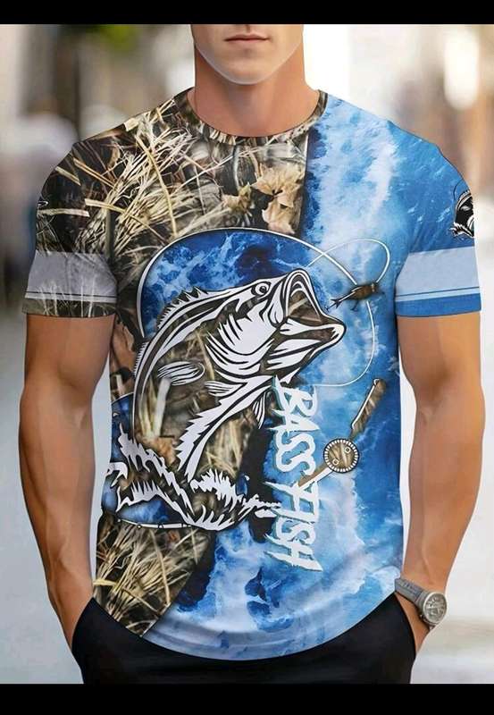 Wow amazing luxurious Men's bass fishing T shirt worth R350
