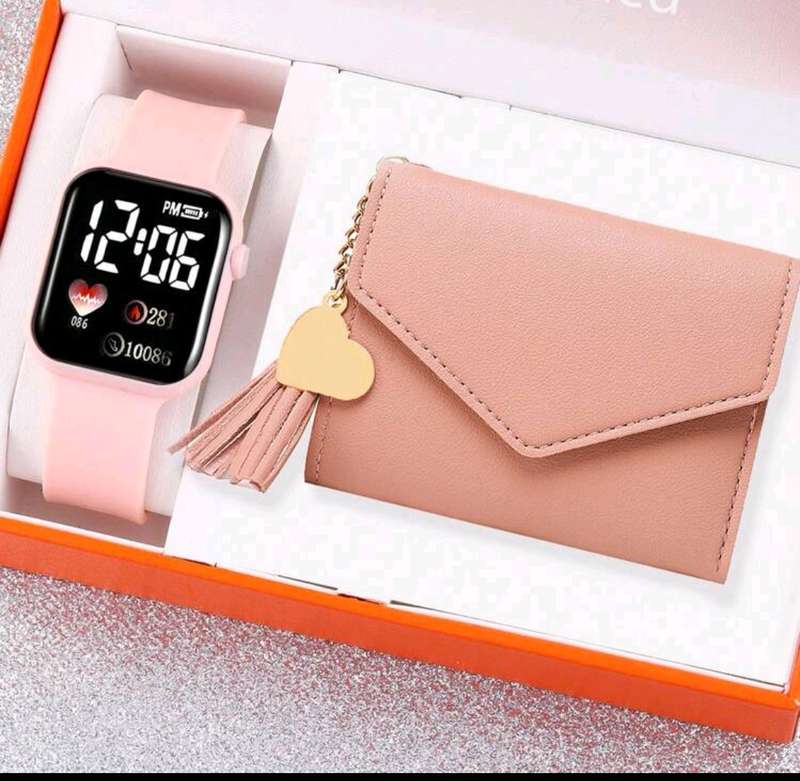 Wow amazing luxurious woman 2pc watch wallet set
