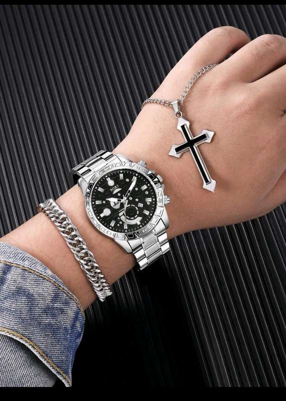 Wow amazing luxurious 3pcs Men's soki Quartz Wath set