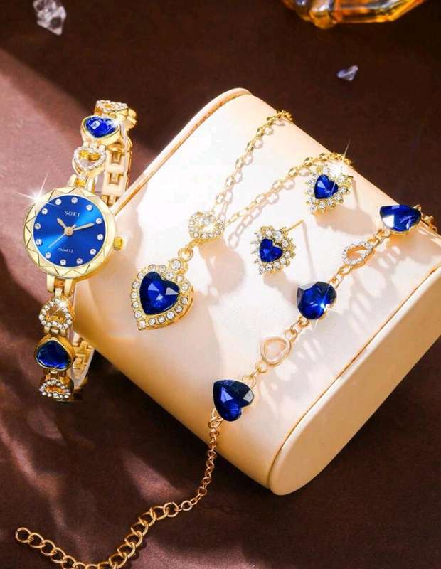 woman 4pcs diamond dear watch set