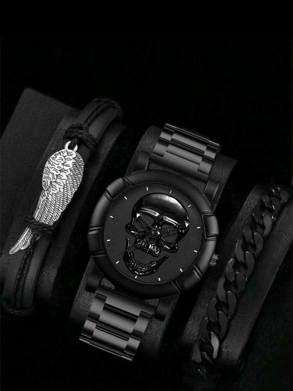 Wow amazing luxurious Men's Skull watch set