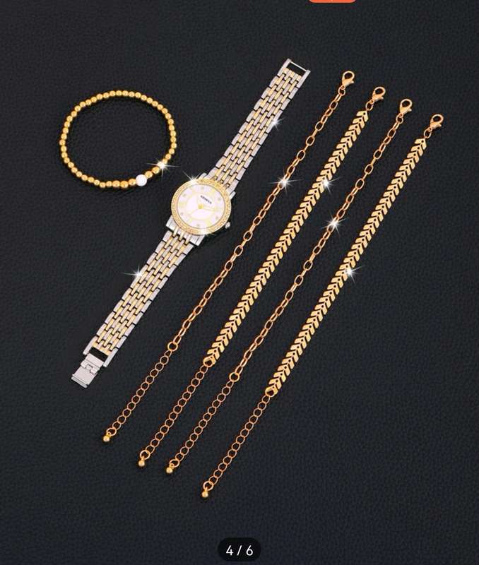 Wow amazing luxurious luxurious woman 6pcs Quartz Watch set. "Black Friday free necklace" gift... t