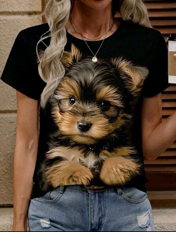 Wow amazing luxurious woman Dog printed T shirts