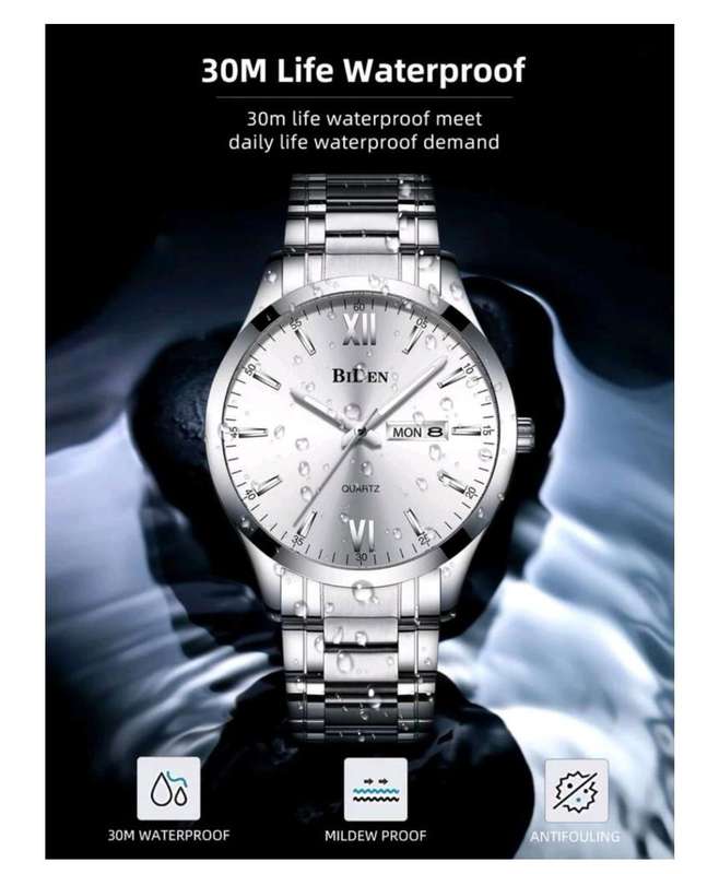Men's Biden 30 m waterproof watch with Time and date