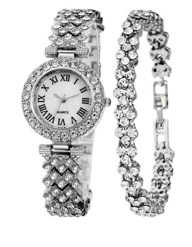 2pcs Woman Quartz Watch Set