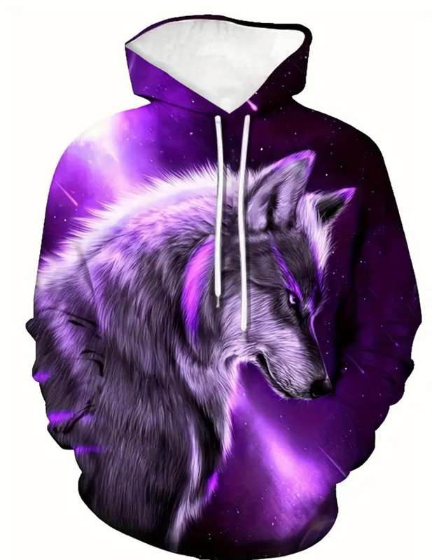 Wow amazing luxurious Men's Manfinity wolf printed hoodie jacket