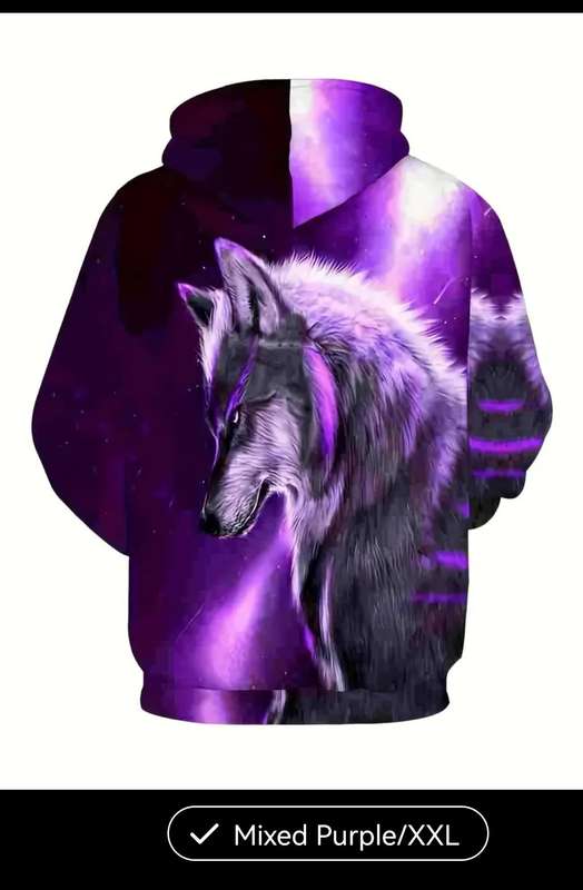 Wow amazing luxurious Men's Manfinity wolf printed hoodie jacket