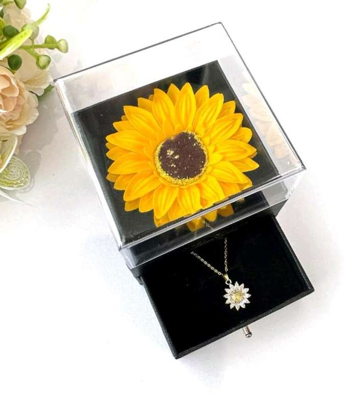 sunflower gold plated necklace