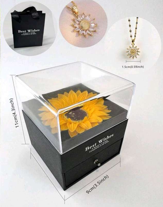 sunflower gold plated necklace