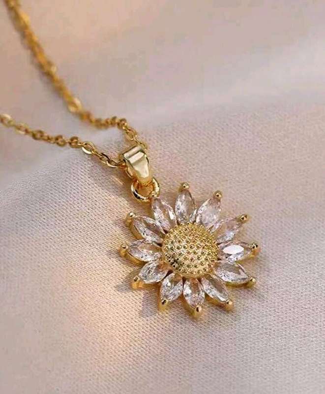 sunflower gold plated necklace