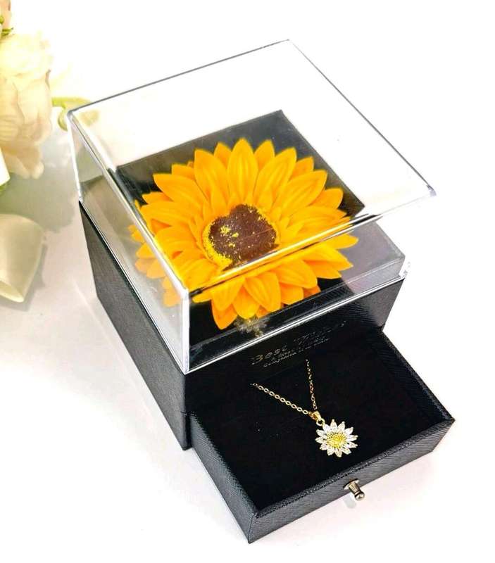 sunflower gold plated necklace