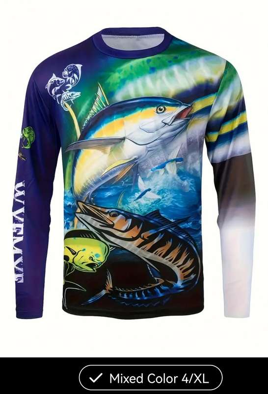 Wow amazing luxurious tuna fishing uv +100 protected fishing T-shirt