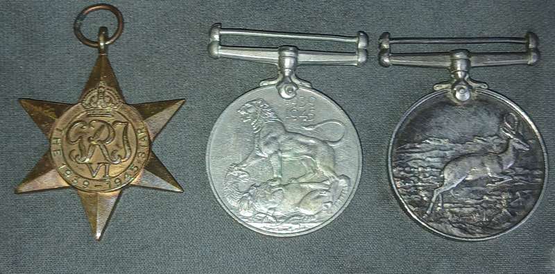 3 X WW2 MEDALS : 56644 PJA OBERHOLZER