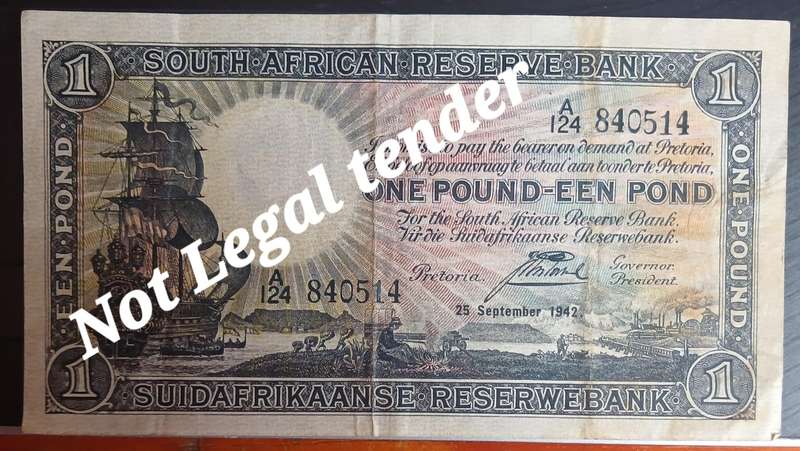 SOUTH AFRICAN 1 POUND A/124 840514
