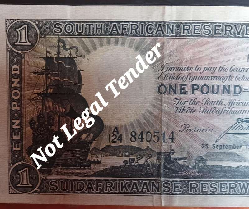 SOUTH AFRICAN 1 POUND A/124 840514