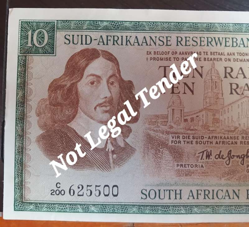 SOUTH AFRICAN R10 C/200 625500 TW DE JONGH