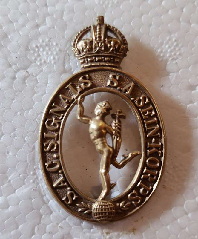 SA Army WW2 SACP of Signals Cap Badge
