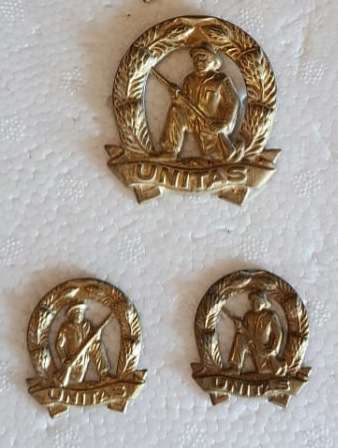 Set of 3 : 1980s SADF Commando Cap & Collar Badge Set