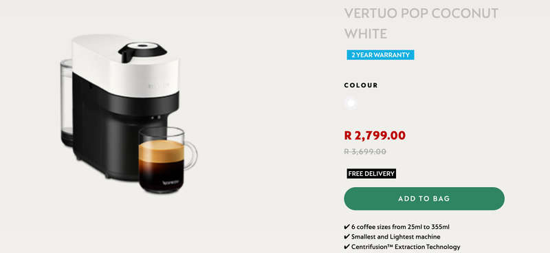 Nespresso Vertuo Pop Coffee Machine