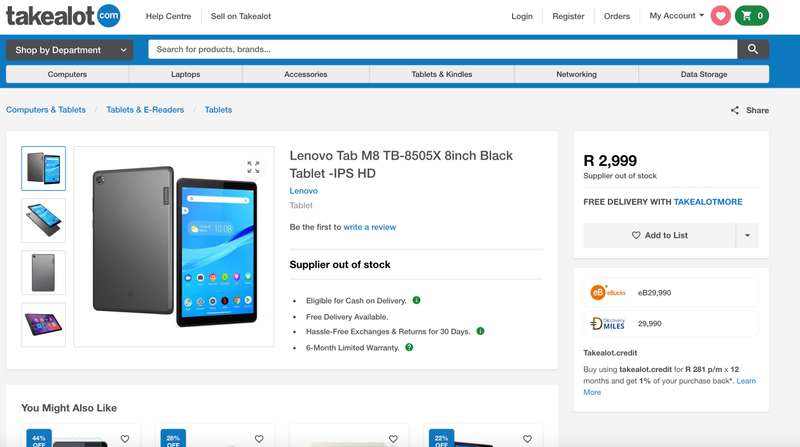 Lenovo Tab M8 TB-8505X 8inch Black Tablet -IPS HD 4GLTE