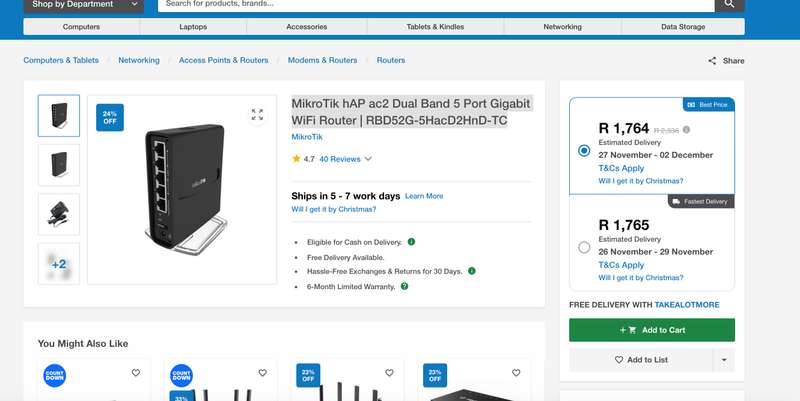 MikroTik hAP ac2 Dual Band 5 Port Gigabit WiFi Router | RBD52G-5HacD2HnD-TC