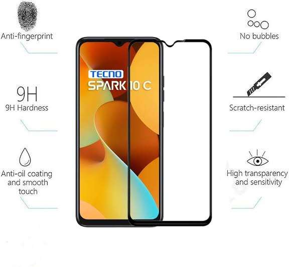 Tecno Spark 10C Tempered Glass Screen Protector - Tecno Spark 10C Screen Protector (Local Stock)