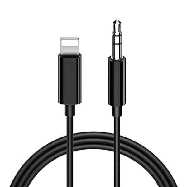 Lightning Cable to 3.5 mm Aux Audio Cable for ALL Apple iPhone -1M Black (Local Stock) (Brand New)