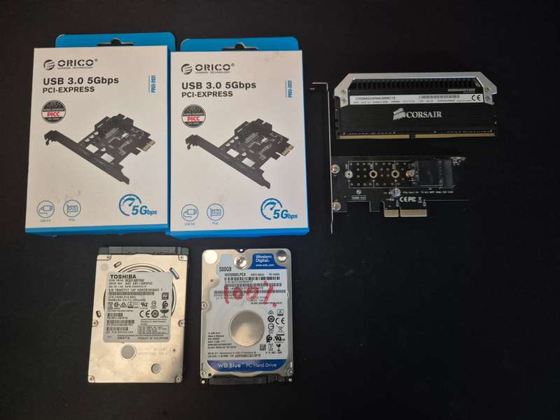 Core I5 7500t, Corsair 16GB RAM + extras