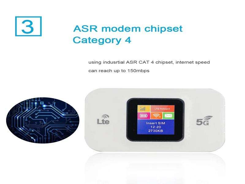 4G/5G Mobile Wifi Lcd Pocket Router LTE 150MBPS WIFI 300 MBPS-BATT-3000 MAH
