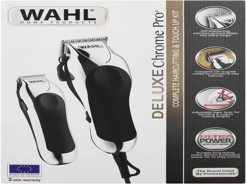USED WAHL Deluxe Chrome Pro Touch Up Kit COMPLETE HAIRCUTTING