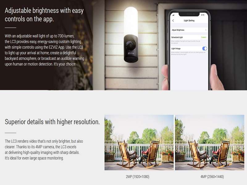 EZVIZ Cs-Lc3-4Mp Smart Security Light Camera