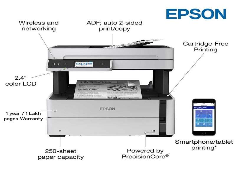 EPSON M3180 Mono Mfp Ink Tank PRINT COPY SCAN FAX WIFI NETWORK