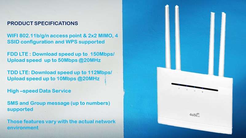 LTE Cat4 300 Mbps Sim Router