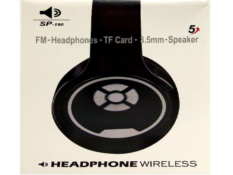 HEADPHONE Wireless Stereo Mp3 Sp-180 FM- MICROSD CARD + 3.5MM SPEAKER