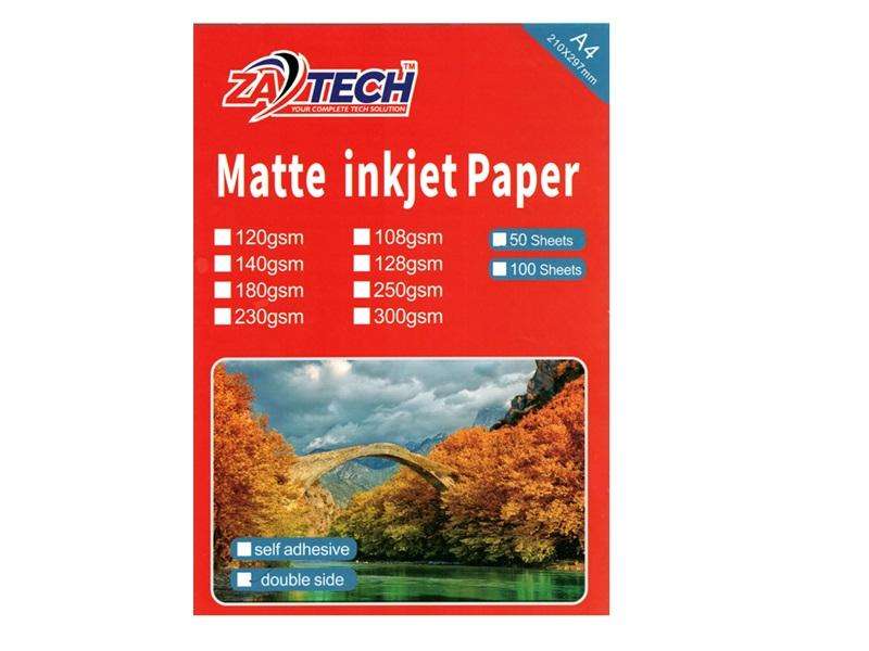 ZATECH 2 Side Matte Inkjet  Photo Paper 300G X50PACK