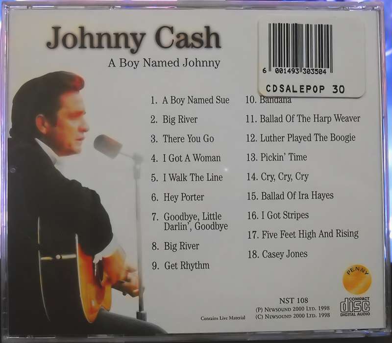 JOHNNY CASH a boy named johnny CD