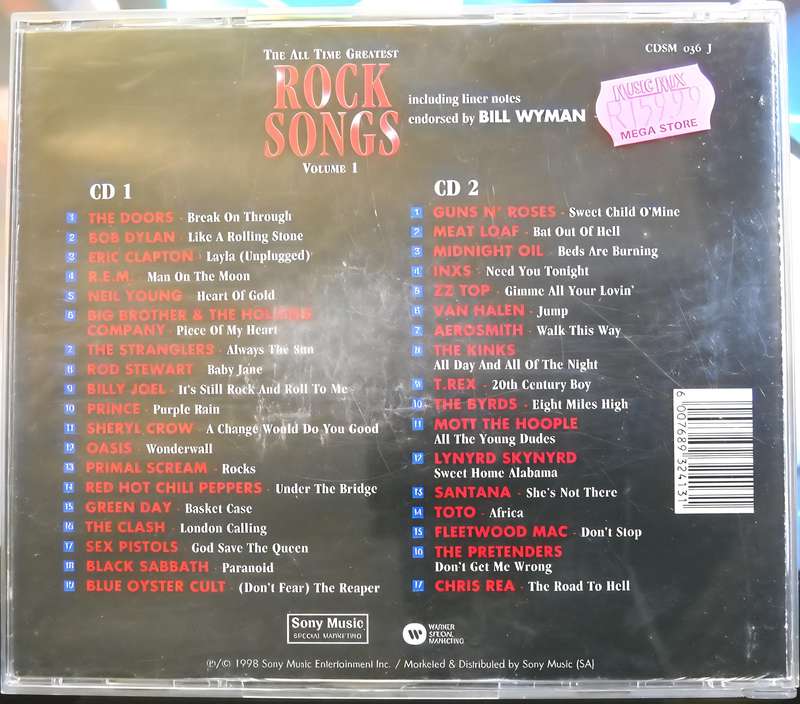 All time greatest ROCK SONGS 2CD