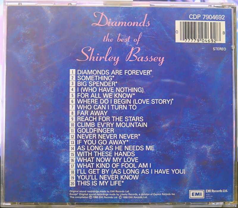 best of SHIRLEY BASSEY diamonds CD